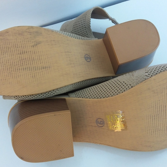 Women's Tan Open-Toe Ankle Booties 9 - Picture 3 of 5